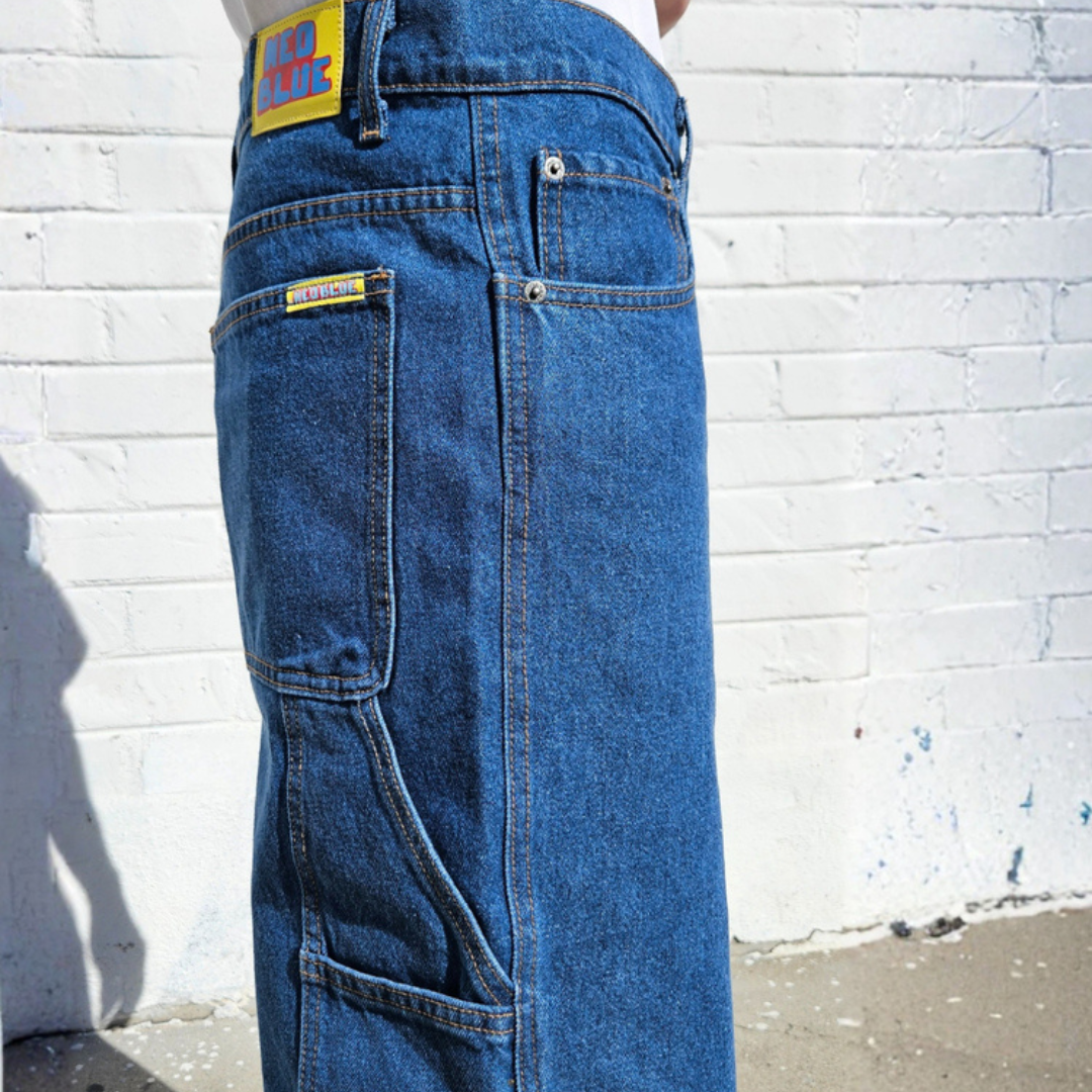 Neo Blue Baggy Carpenter Shorts (Medium Blue 1606)