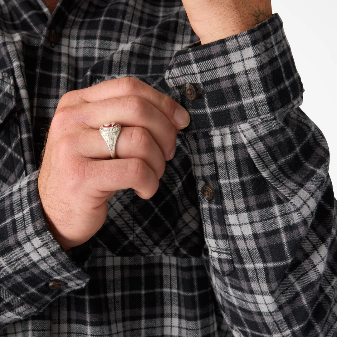 Dickies Long Sleeve Work Shirt Flannel (Black)