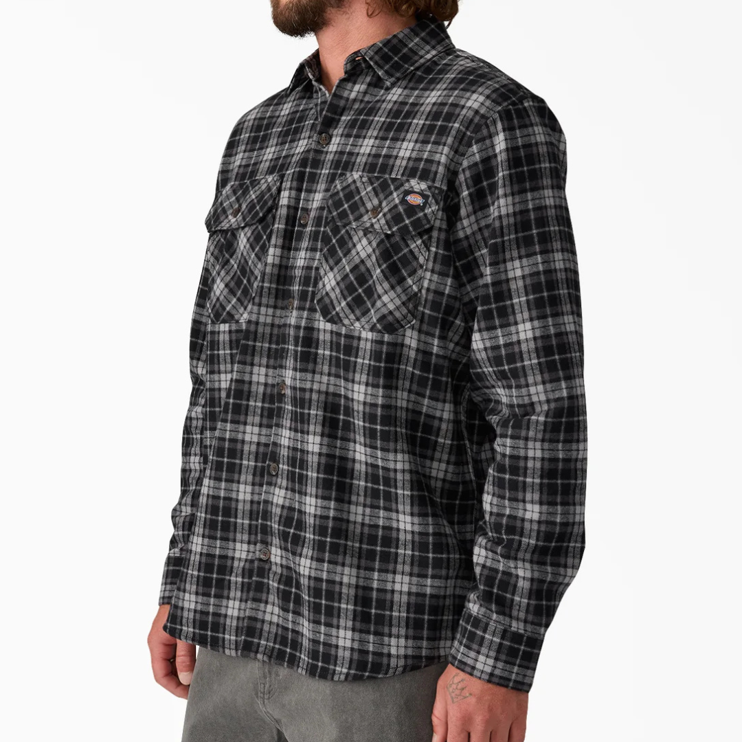Dickies Long Sleeve Work Shirt Flannel (Black)