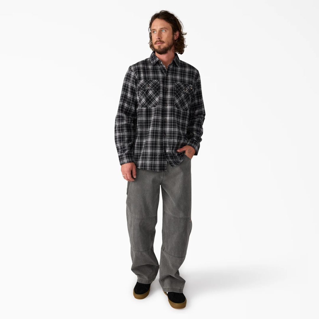 Dickies Long Sleeve Work Shirt Flannel (Black)