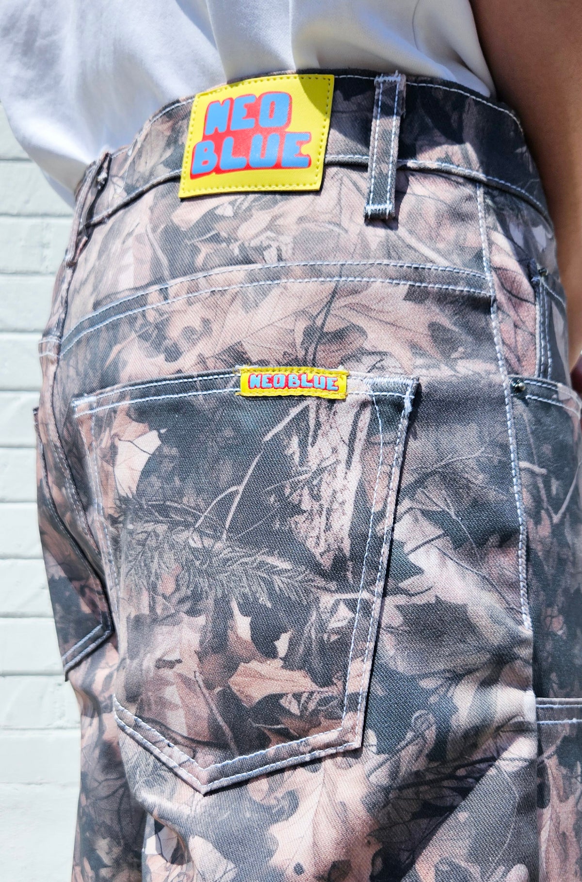 Neo Blue Baggy Double Knee Hunting Camo Shorts