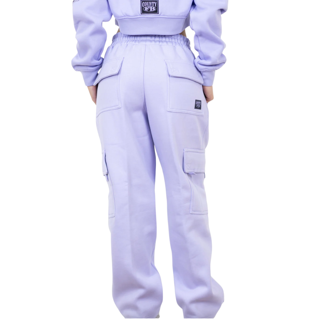 FB County Heavyweight Baggy Cargo Sweatpants (Lavender)