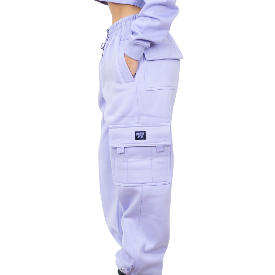 FB County Heavyweight Baggy Cargo Sweatpants (Lavender)