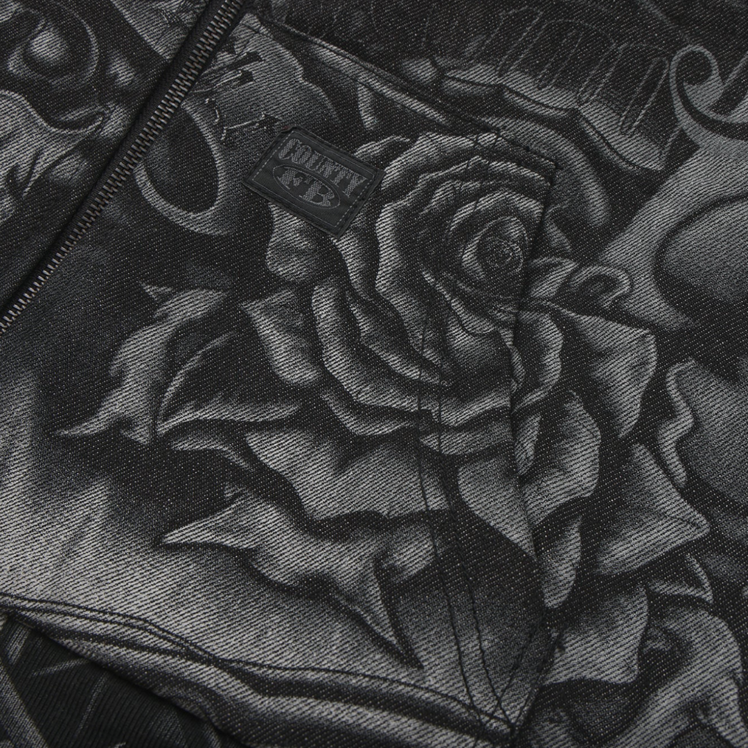 FB County Inked Up Cozy Denim Jacket (Black)