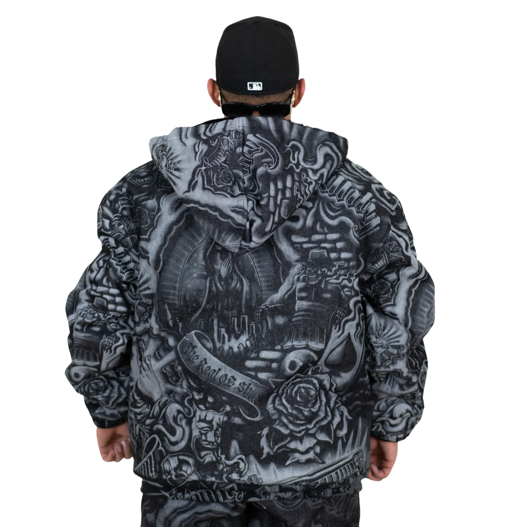 FB County Inked Up Cozy Denim Jacket (Black)