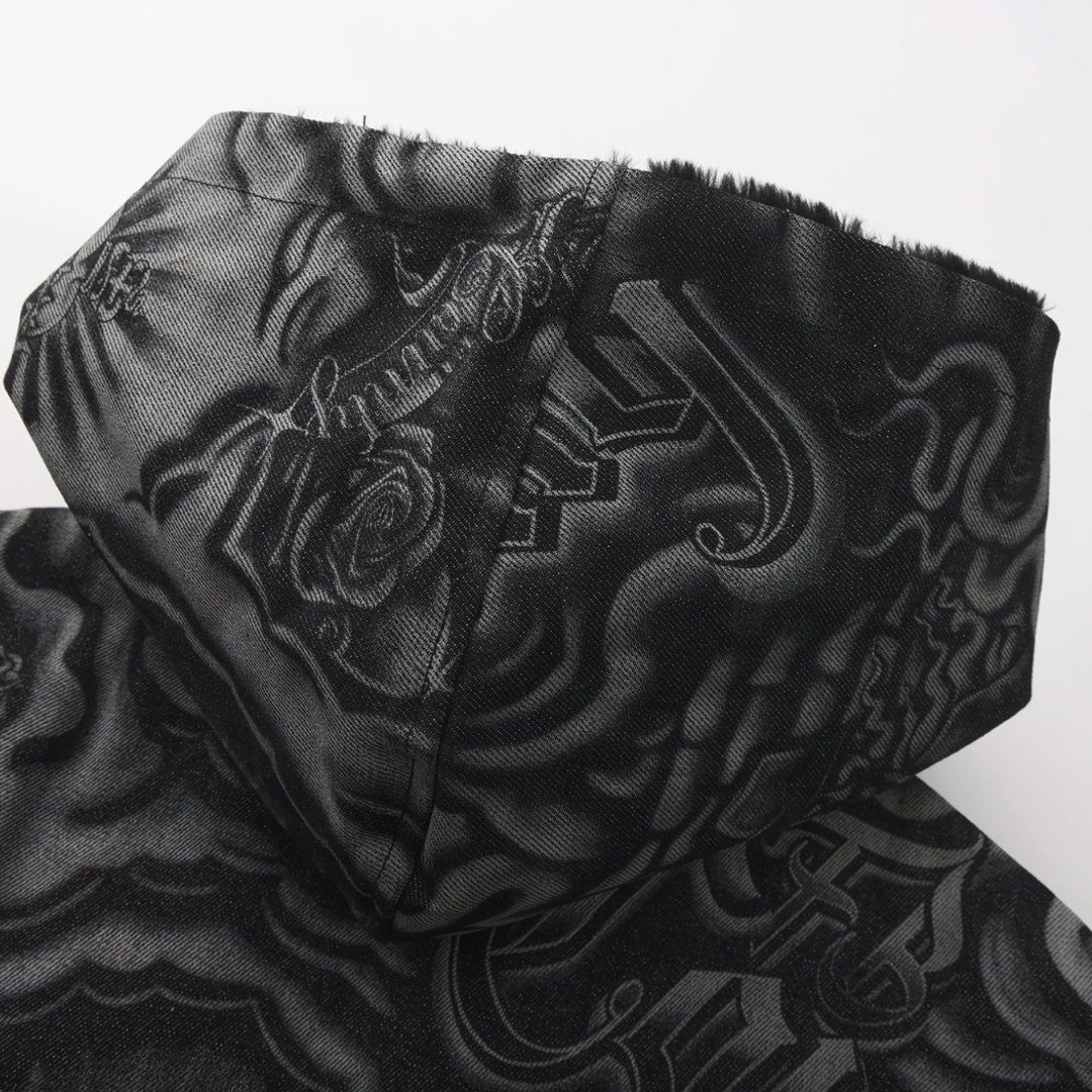 FB County Inked Up Cozy Denim Jacket (Black)