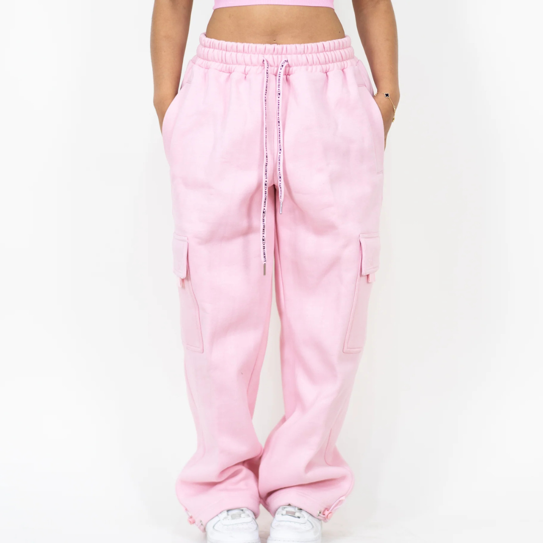 FB County Heavyweight Baggy Cargo Sweatpants (Baby-Pink)