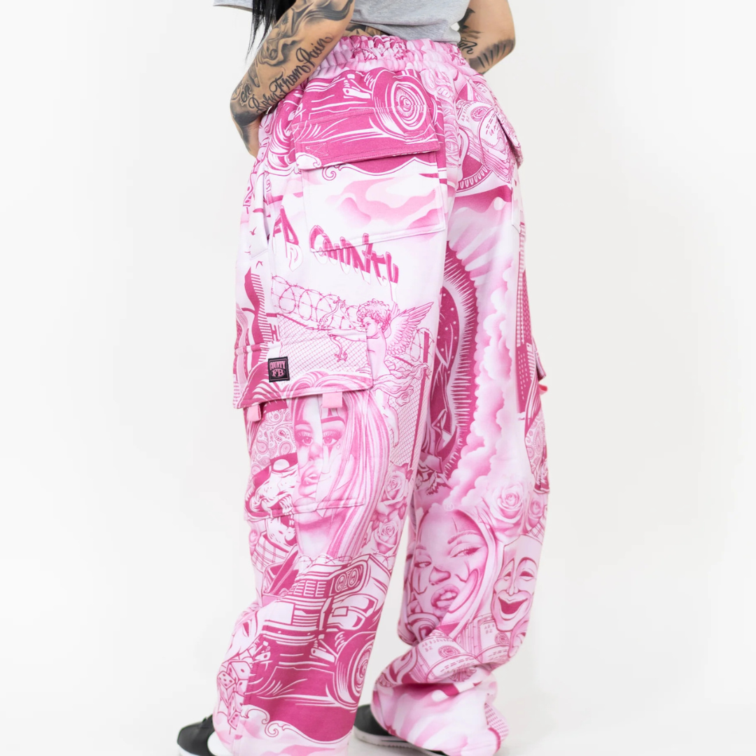 FB County Tatted Graffiti Sweatpant (Pink)