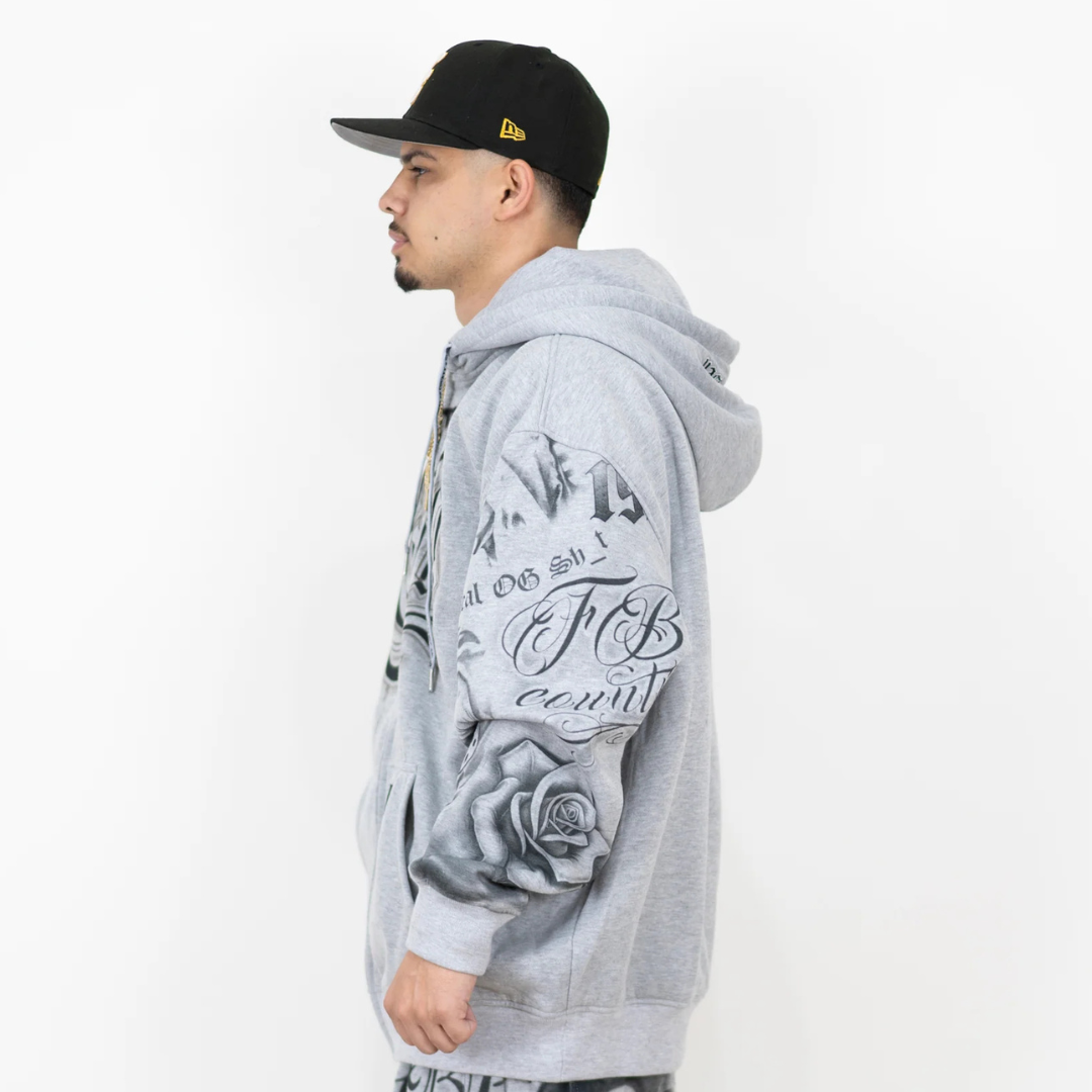 FB County Tatted Up Zip Hoodie (Gray)