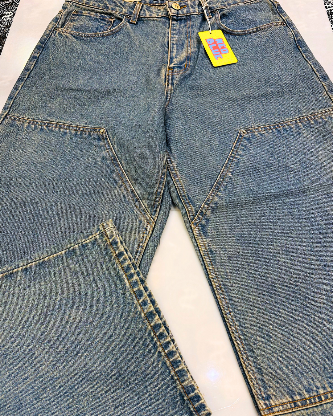 Neo Blue Double Knee Super Baggy Vintage Blue (#NX-7602)