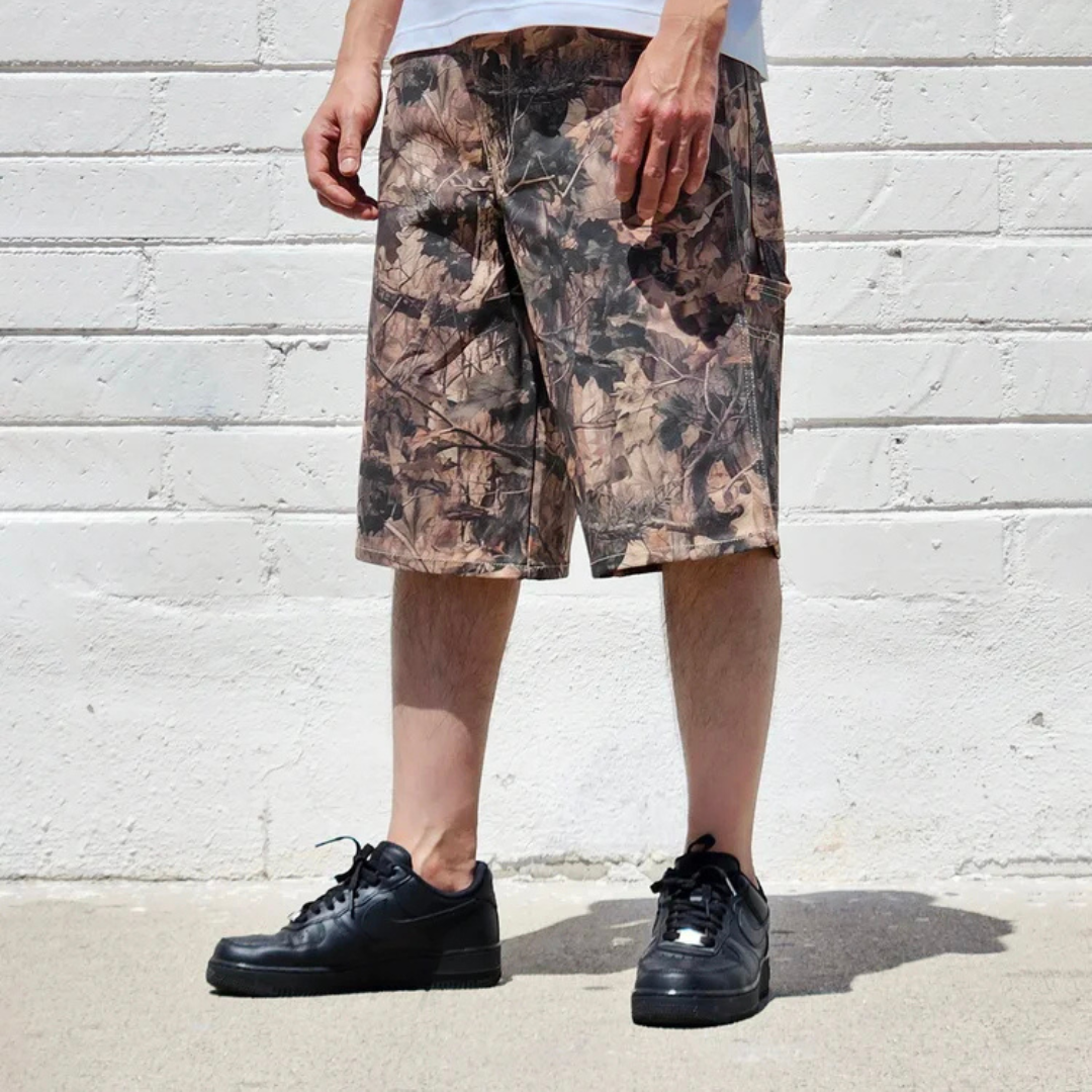 Neo Blue Baggy Carpenter Shorts Hunting Camo #1612