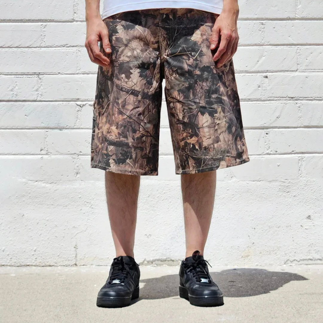 Neo Blue Baggy Carpenter Shorts Hunting Camo #1612