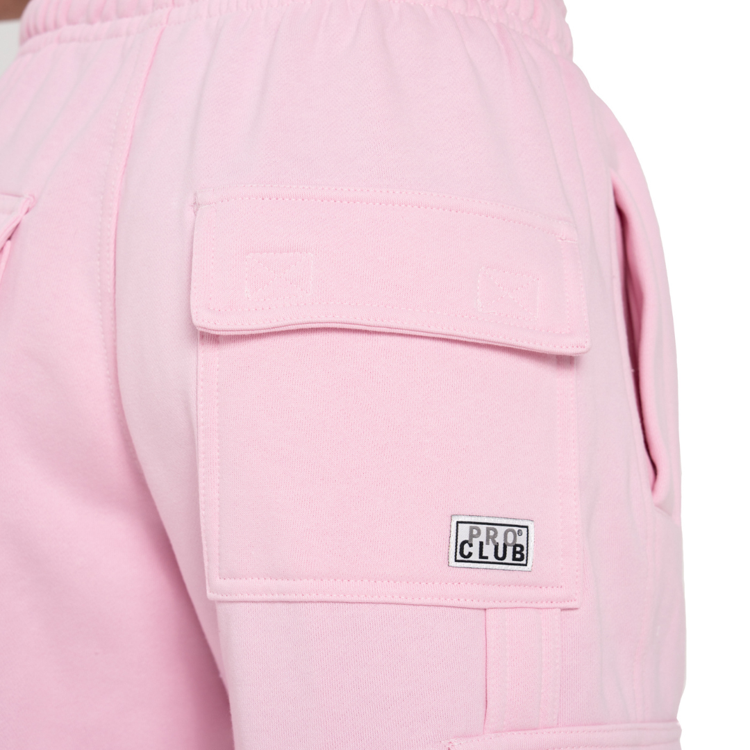 Pro Club Men's Heavyweight Fleece Cargo Pants (Light Pink)