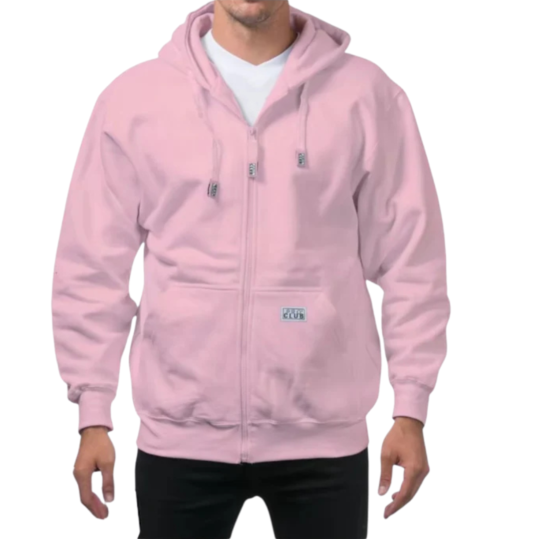 Pro Club Heavyweight Full Zip Fleece Hoodie (Pink)