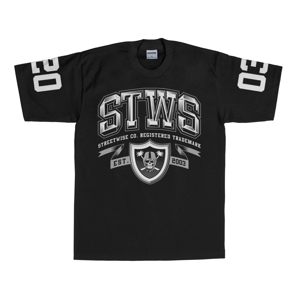 Streetwise Black & Silver Tee (Black)