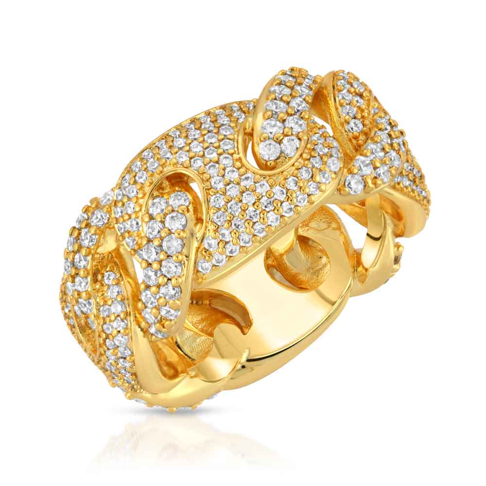 The Gold Gods- Puff Cuban Diamond Cuban Ring (Gold)