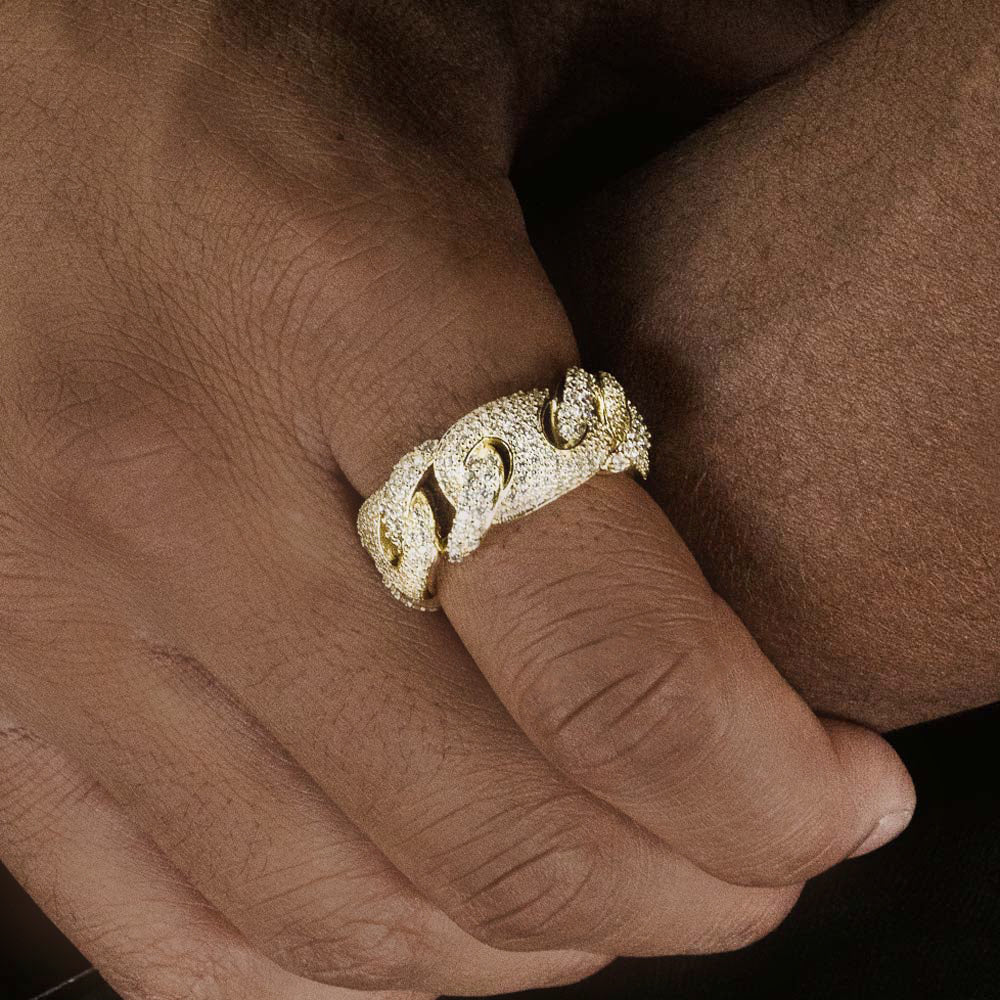 The Gold Gods- Puff Cuban Diamond Cuban Ring (Gold)