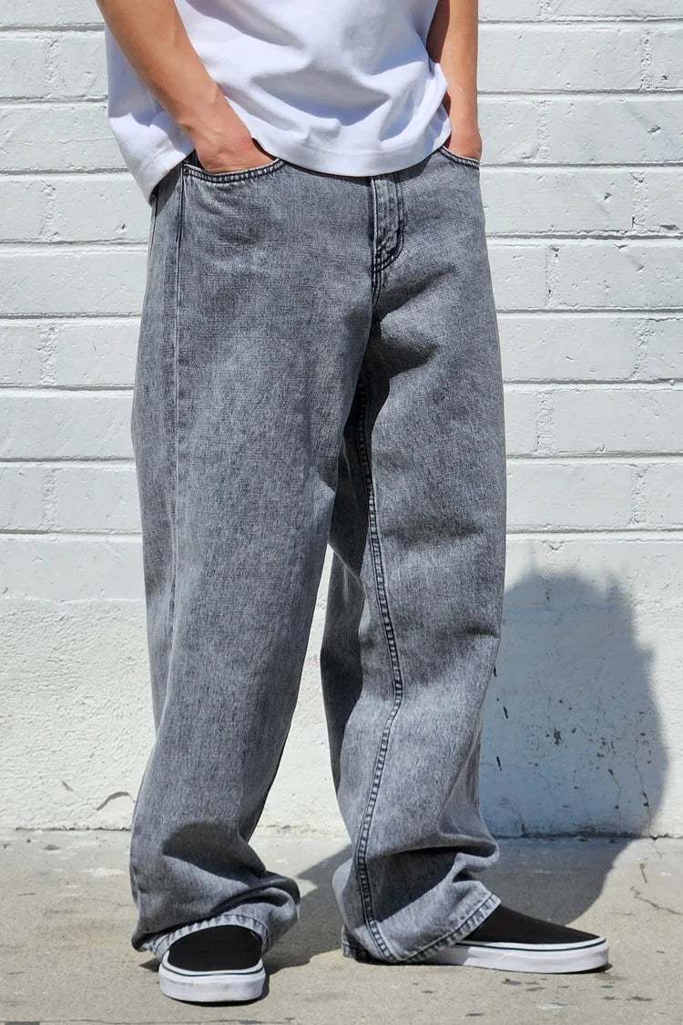 Neo Blue Nx-526 Acid Black Baggy Jeans