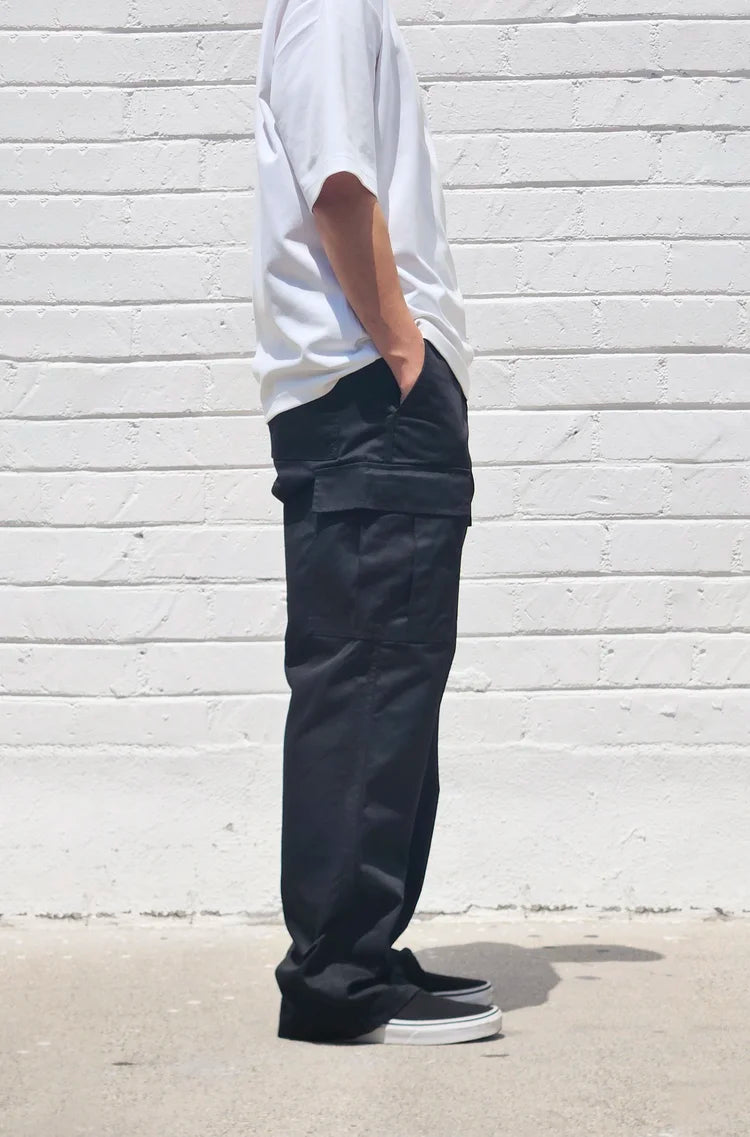 Neo Blue Baggy Cargo Pants Twill Black #6801
