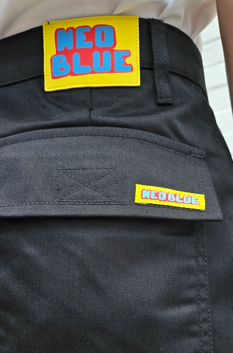 Neo Blue Baggy Cargo Pants Twill Black #6801