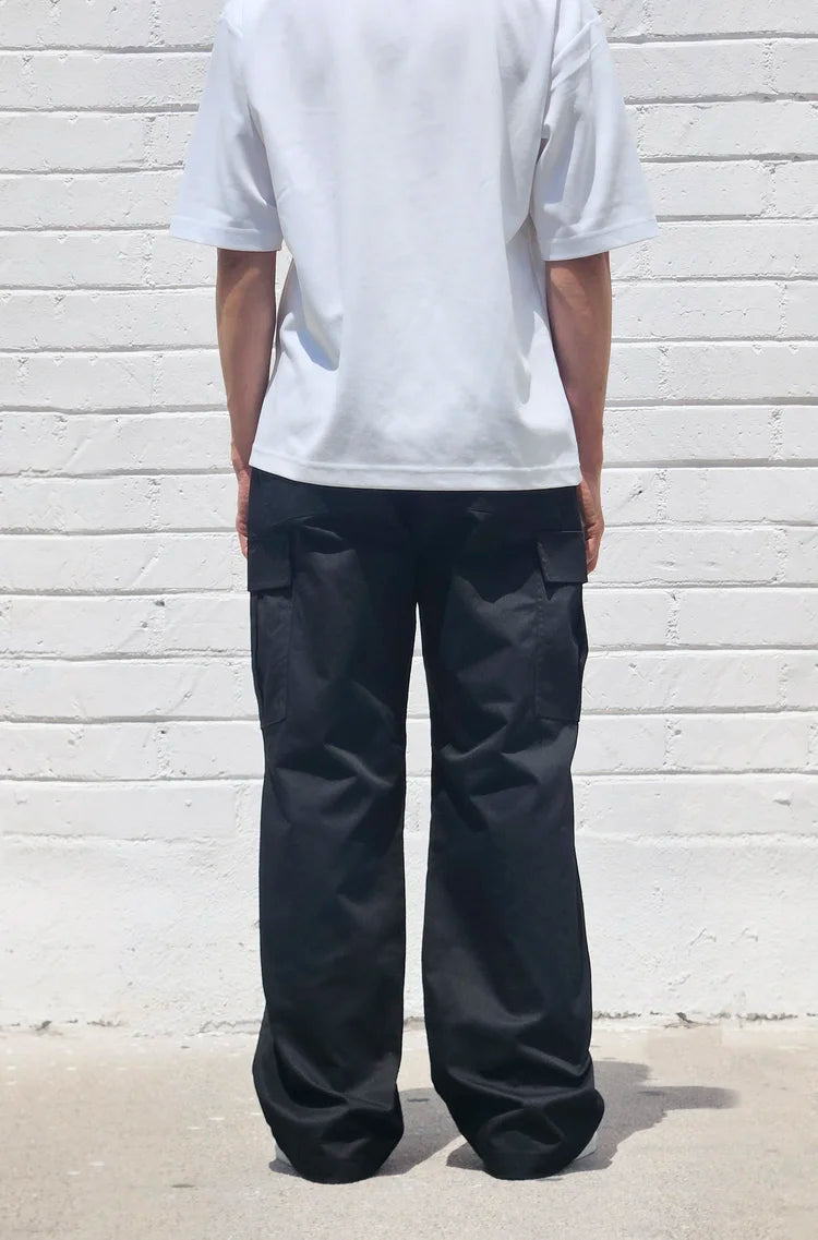 Neo Blue Baggy Cargo Pants Twill Black #6801