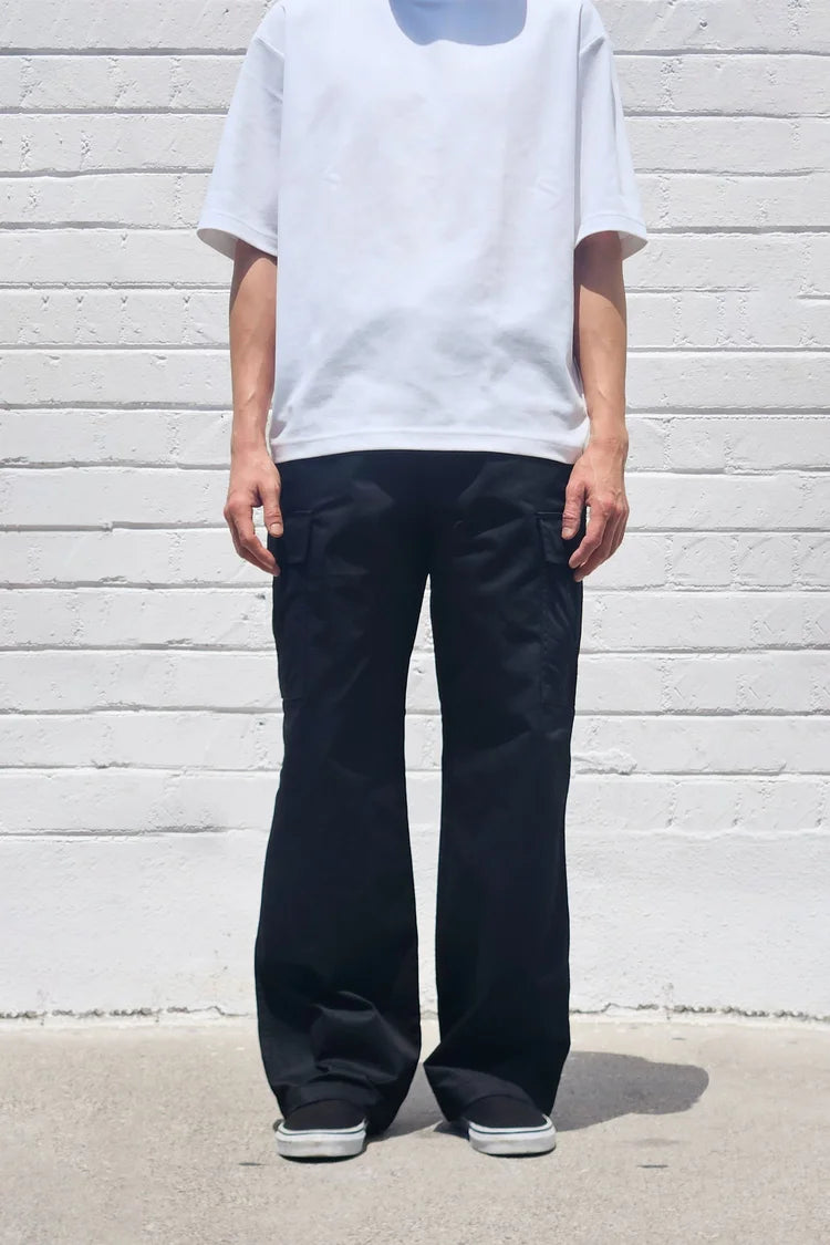 Neo Blue Baggy Cargo Pants Twill Black #6801