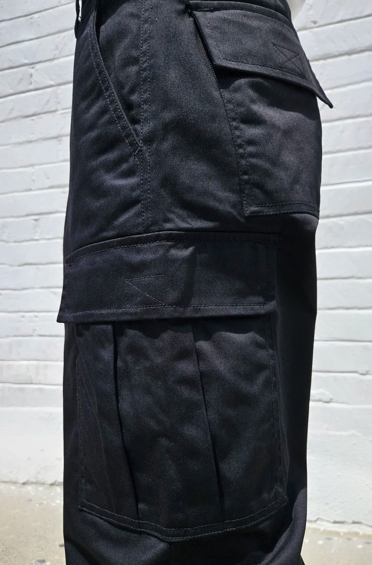 Neo Blue Baggy Cargo Pants Twill Black #6801