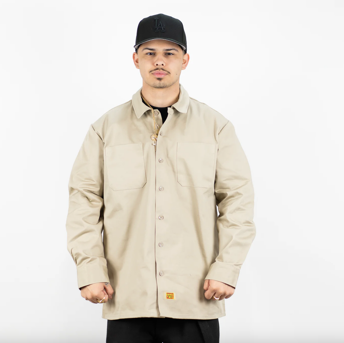 FB County Heavyweight Long Sleeve Kackies Work Shirt (Khaki)