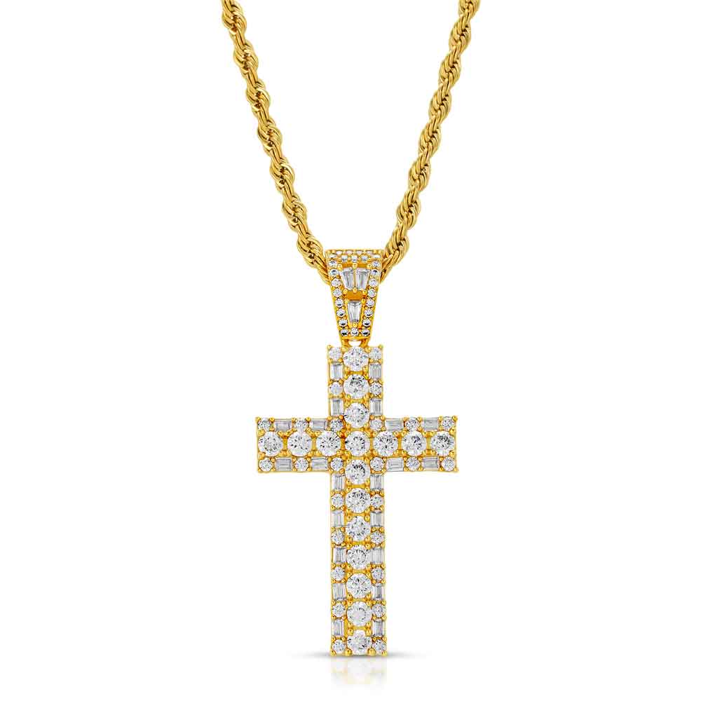 The Gold Gods Diamond Emerald Cross (2.5mm 22" +2Colors)