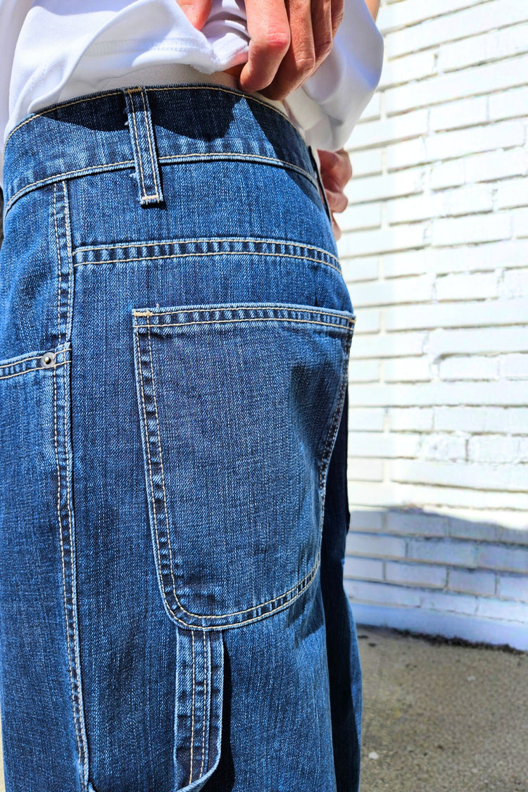 Neo Blue Baggy Carpenter Shorts (Wash Granite Blue-1609)