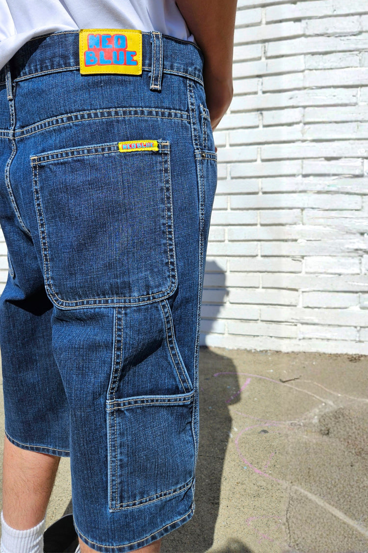 Neo Blue Baggy Carpenter Shorts (Wash Granite Blue-1609)