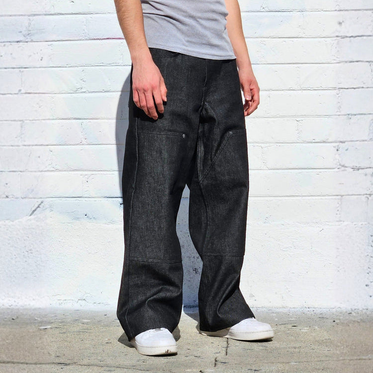 Neo Blue NX-7501 Double Knee Denim Indigo Black Super Baggy