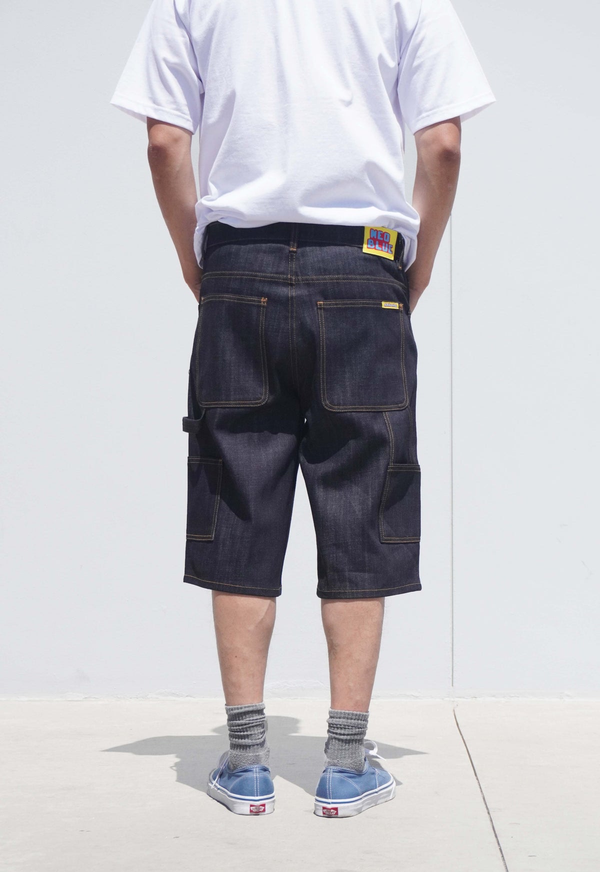 Neo Blue Baggy Carpenter Shorts (Cross Super Dark-1602)