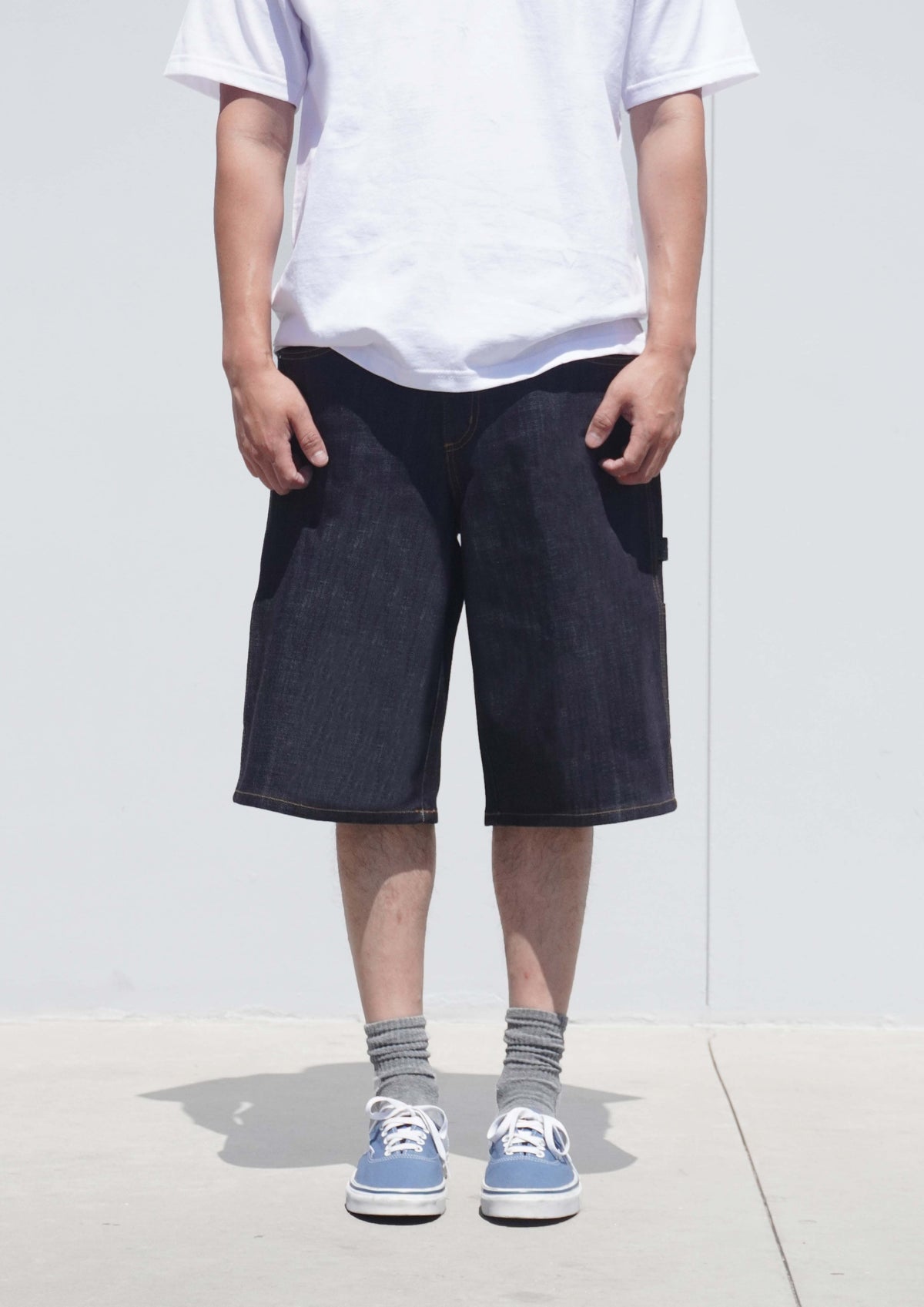 Neo Blue Baggy Carpenter Shorts (Cross Super Dark-1602)