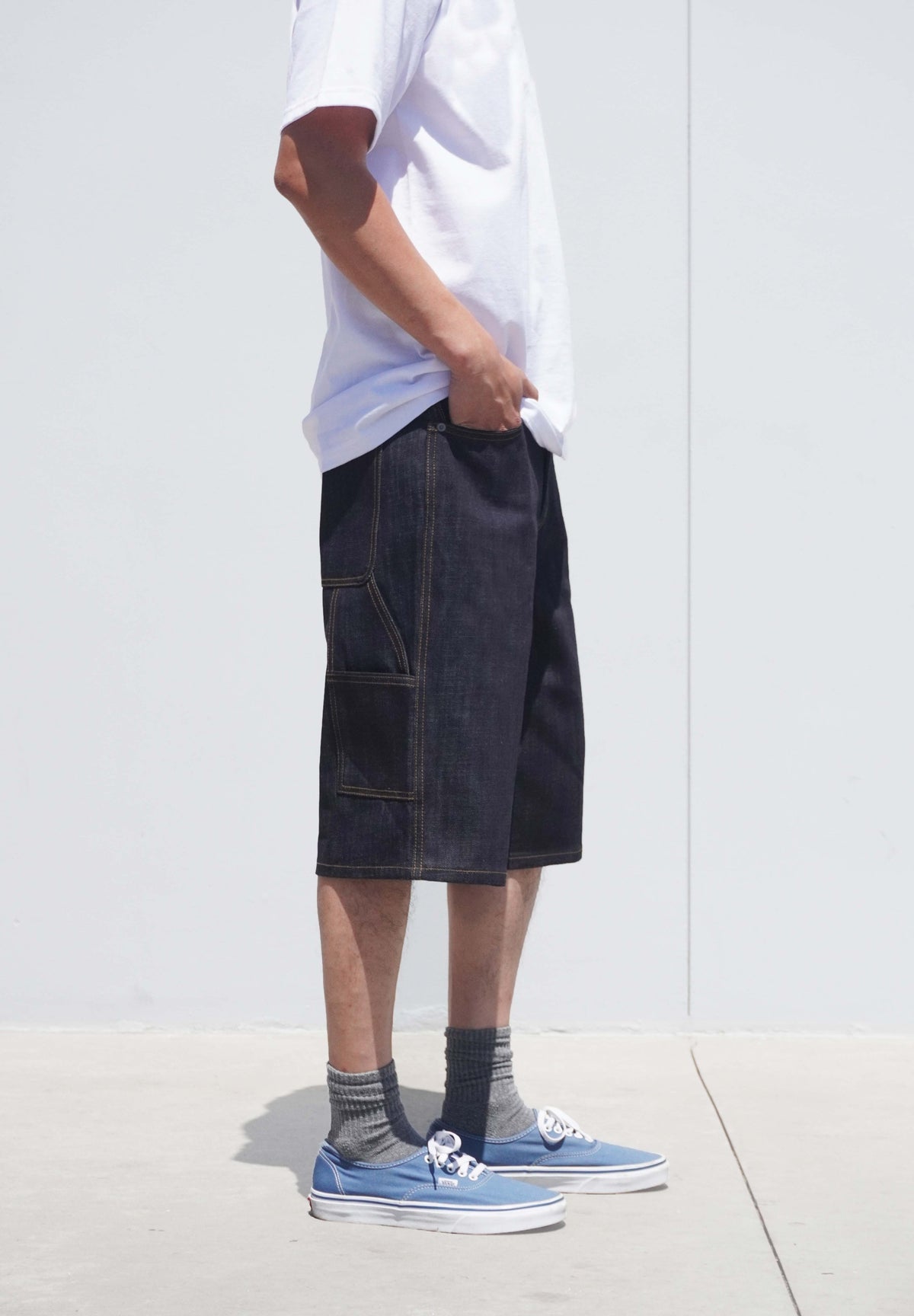 Neo Blue Baggy Carpenter Shorts (Cross Super Dark-1602)