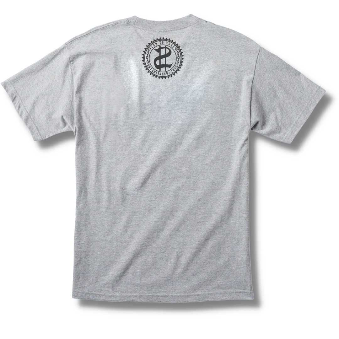 2nd To None Script Grey Tee (Charcoal Reflective)