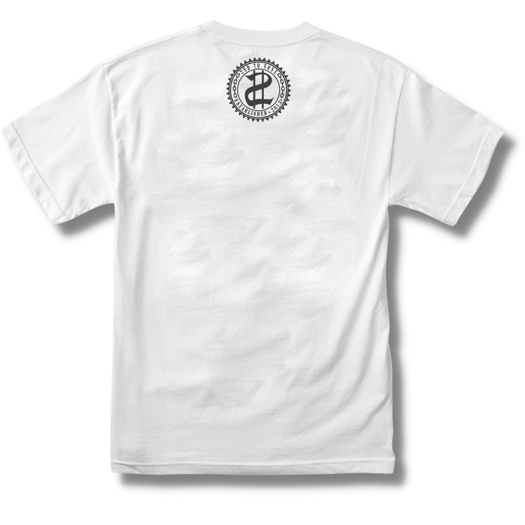 2nd To None Script White Tee (Charcoal Reflective )
