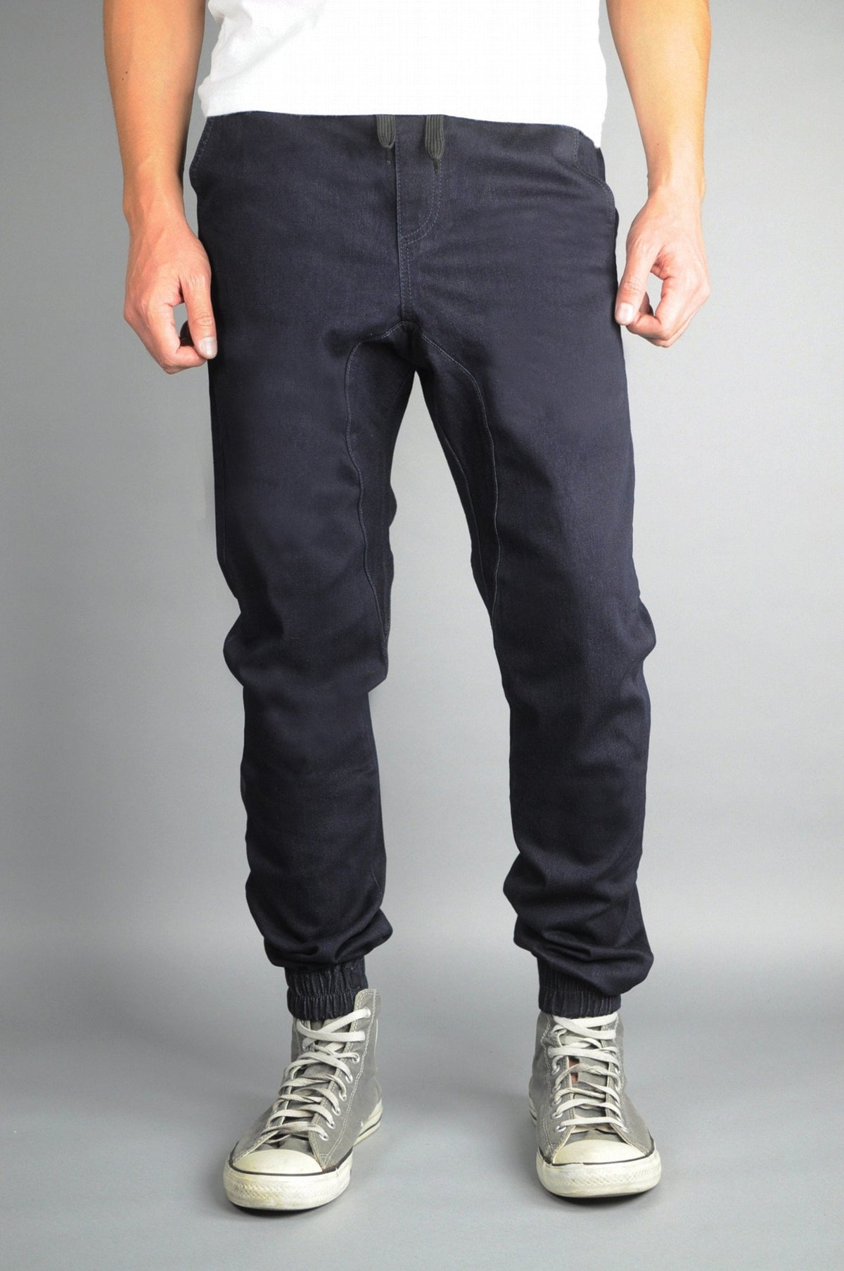 Neo Blue Twill Joggers (Washed Super Dark)