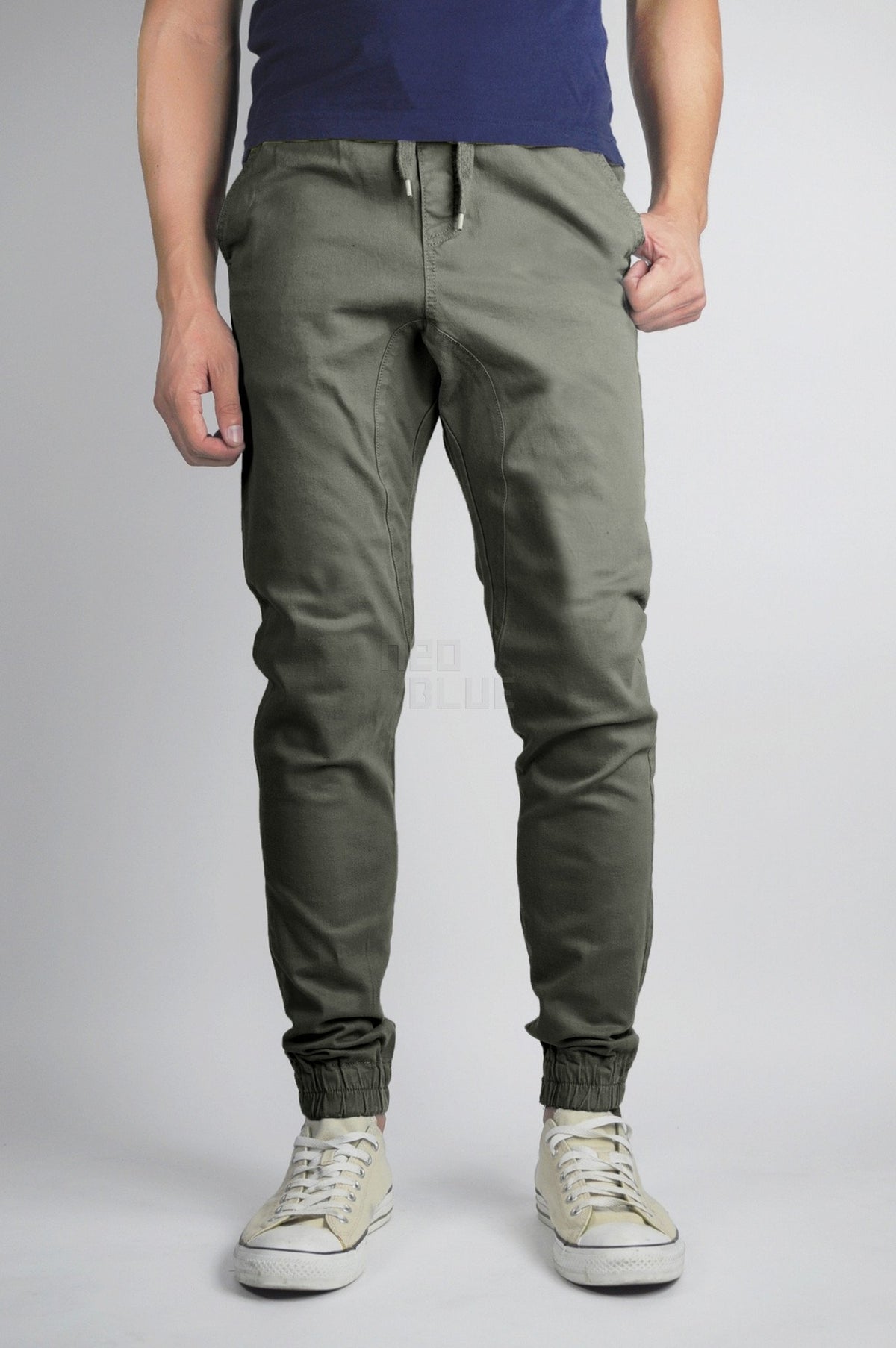 Neo Blue Twill Joggers (Army Green)