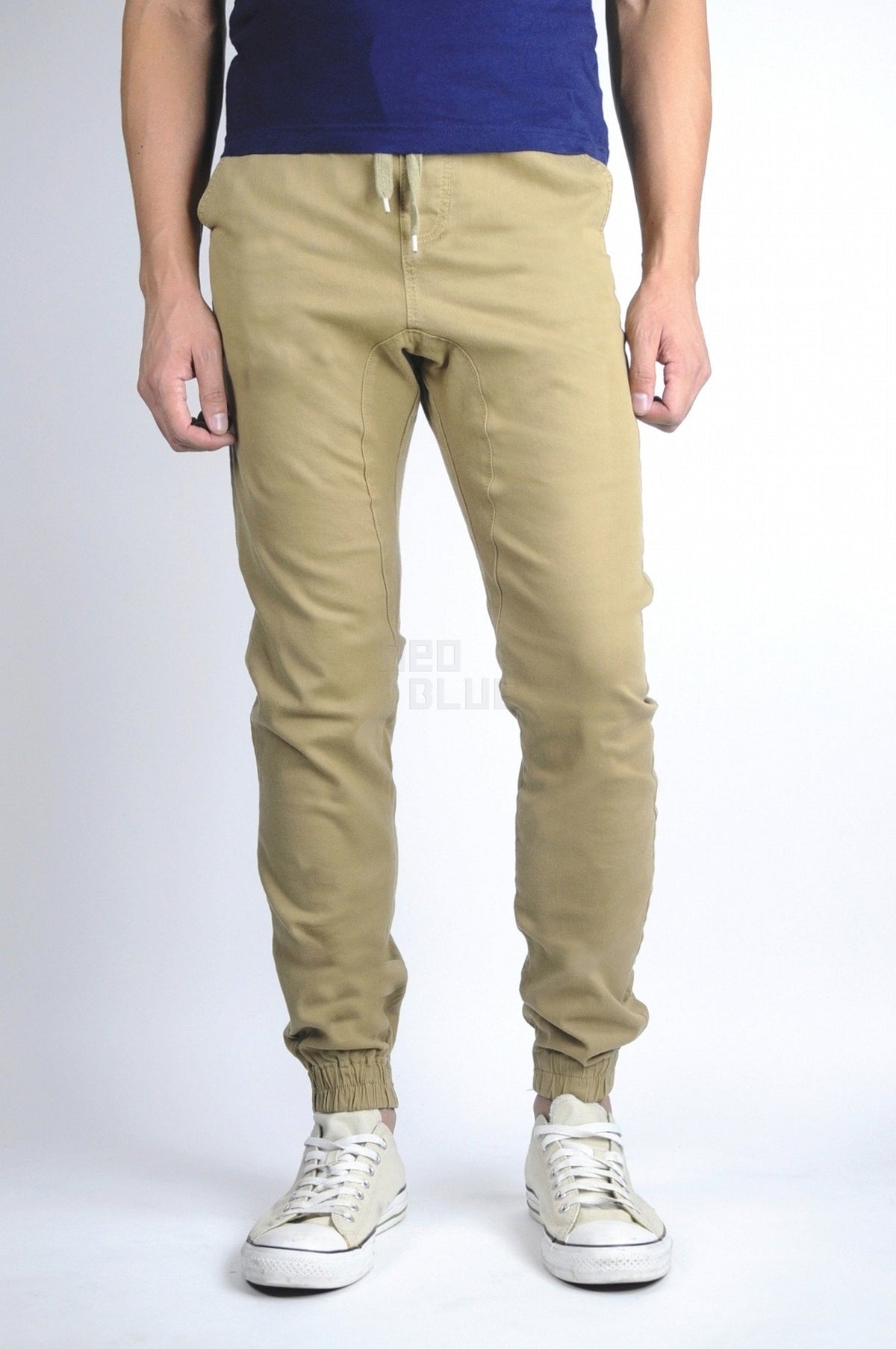 Neo Blue Twill Joggers (Camel)