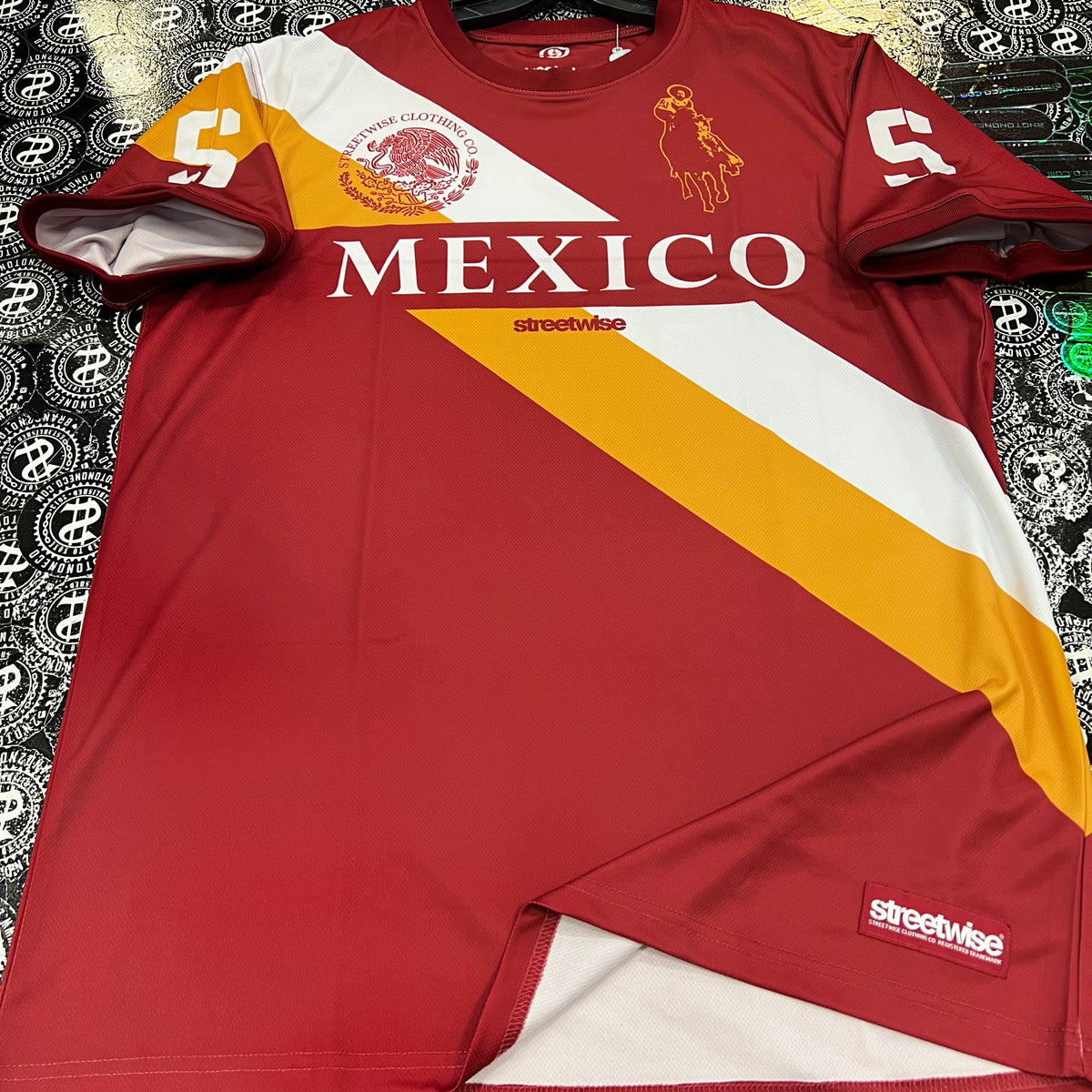 Streetwise Narco Polo Mexico soccer style Jersey in color Burgundy